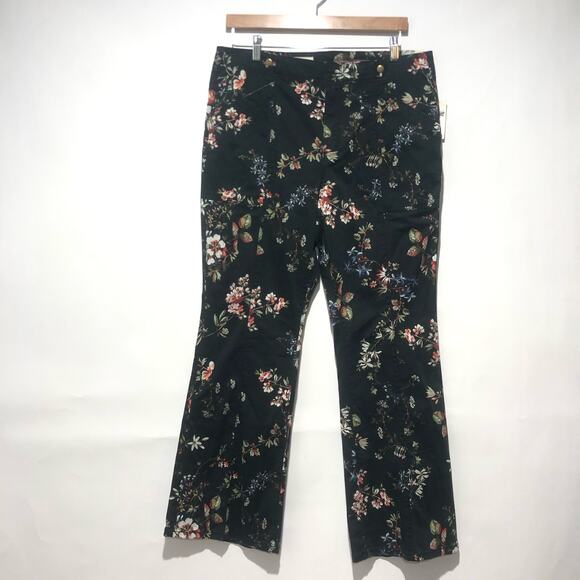 Athropologie Womens Pilcro Mid-Rise Demilune Floral Utility Pants size 32 - Picture 5 of 13